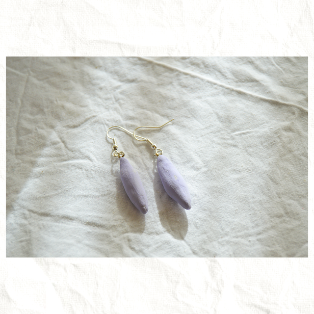 Pendientes Artesanos de Arcilla - Violeta