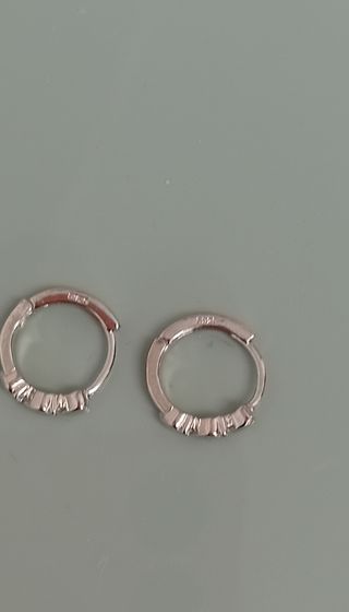 Aros plata doble zircon y corazón