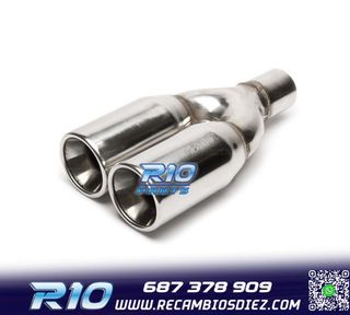 COLA ESCAPE DOBLE REDONDA GRANDE ACERO INOX