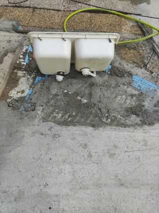 Fregadero doble blanco