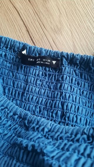 Vestido Zara volantes azul talla S