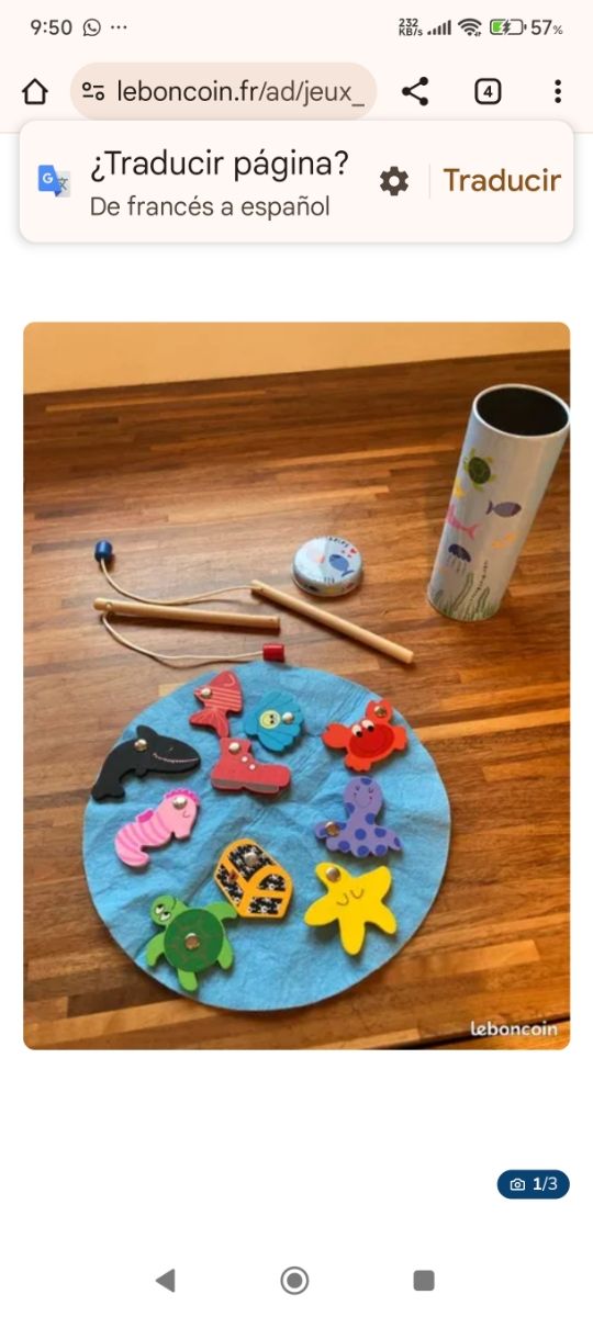 Juego de pesca infantil  de madera