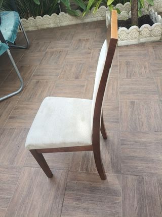 5 Sillas de Madera Manzano Tapizadas