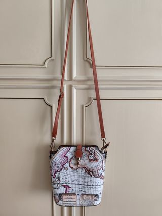 Borsa a secchiello donna con stampa mappa