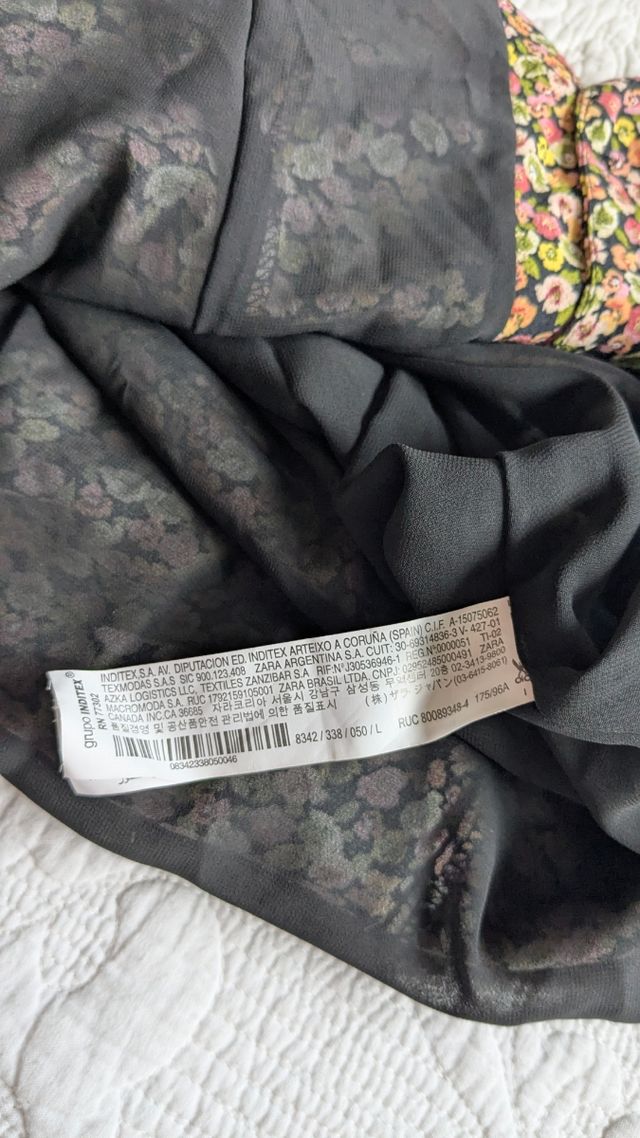 Vestido floral manga larga