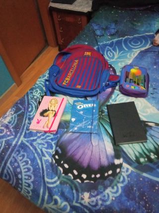 Lote: Mochila FC Barcelona, Estuche y Agendas