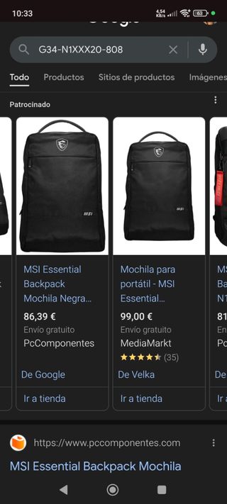 MSI mochila portátil Backpack 15.6"-17.3" Laptop
