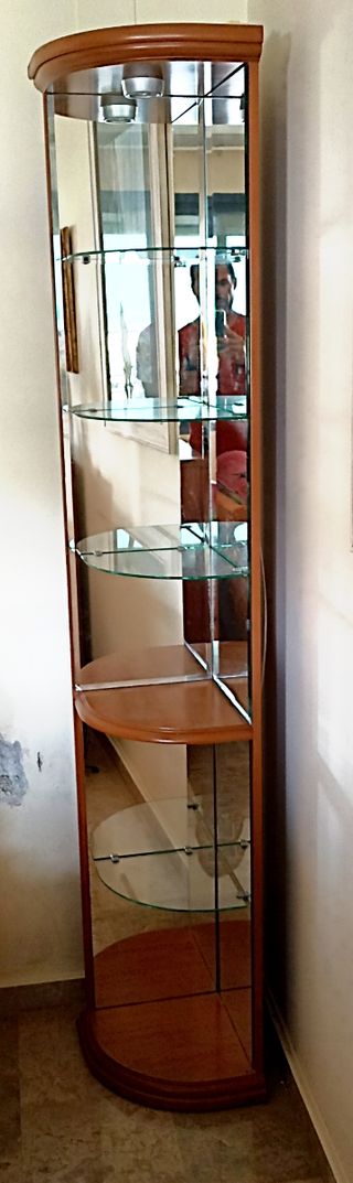 Mueble Rinconera Madera y Cristal