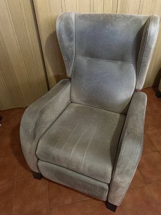 Sillón relax beige de ante