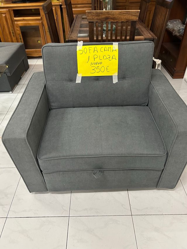 Sofá Cama 1 Plaza Gris