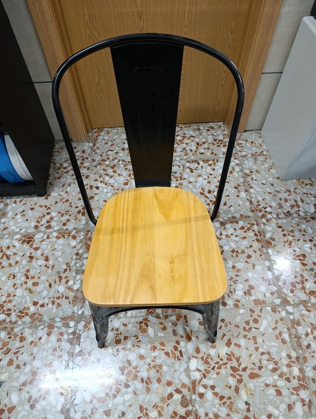 8 Sillas Torix Madera Natural Negras