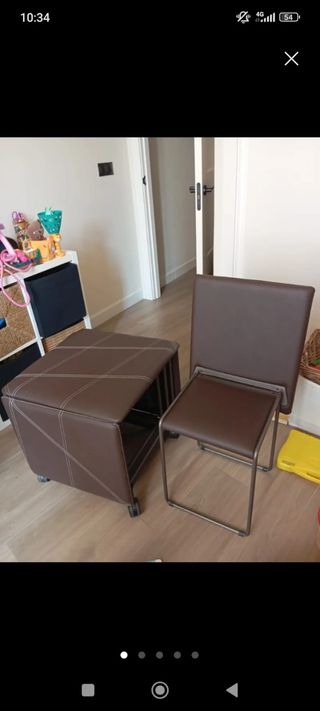 Puff modular con 4 sillas más taburete
