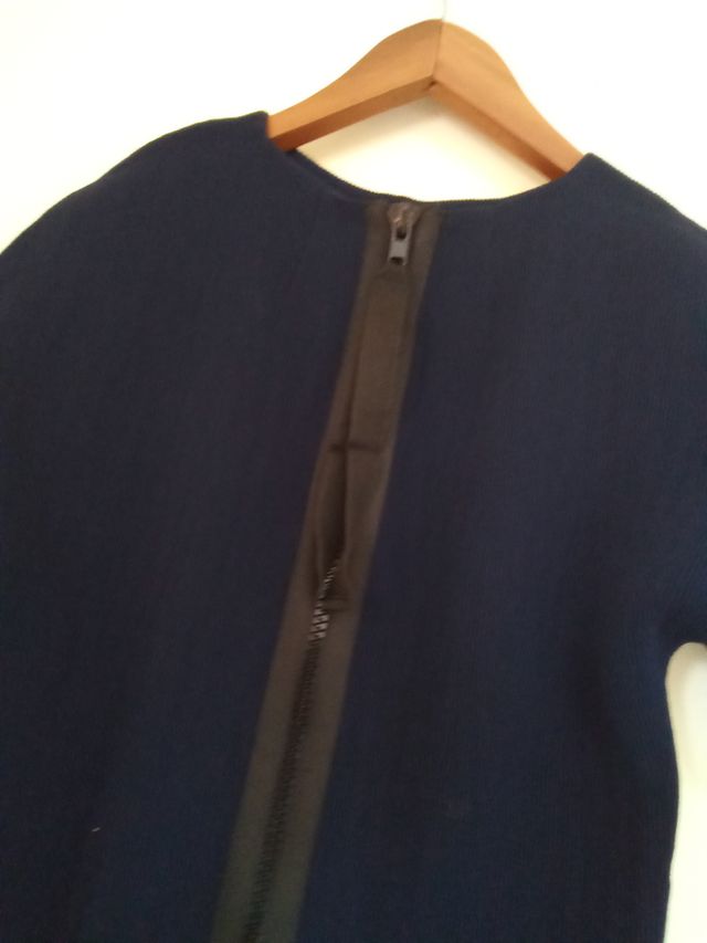 Vestido azul marino Mango Talla XS murciélago