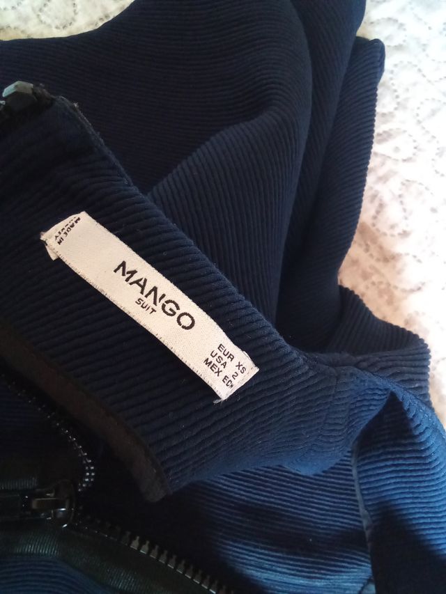 Vestido azul marino Mango Talla XS murciélago
