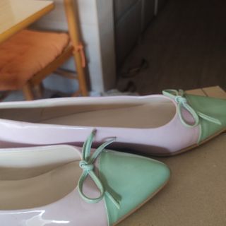 Zapatos de tacón rosa y verde talla 37