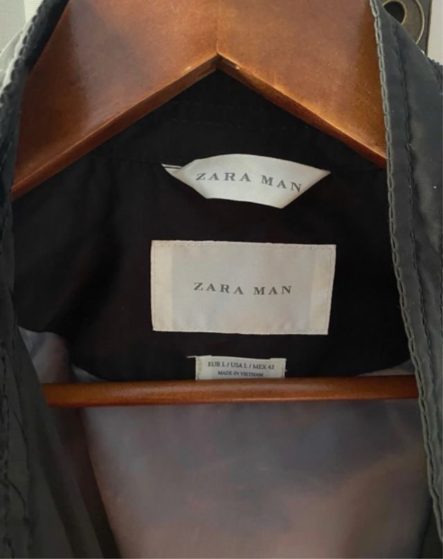 Abrigo Zara Negro Hombre