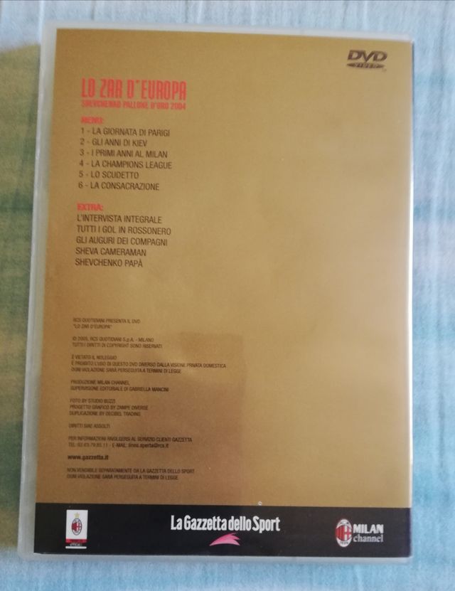 DVD amarcord Lo Zar d'Europa Shevchenko Pallone d'