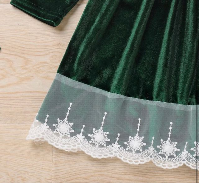 Vestido terciopelo verde 12-18 meses