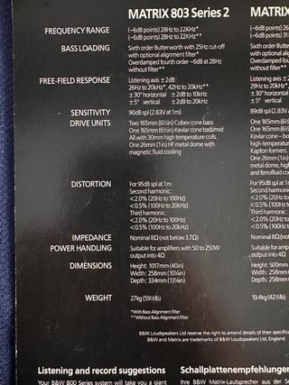 Altavoces B&W Matrix 803 Serie 2