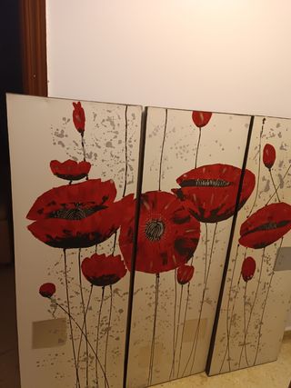 Cuadros de Lienzo con Amapolas Rojas