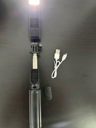 Palo selfie trípode extensible con luz