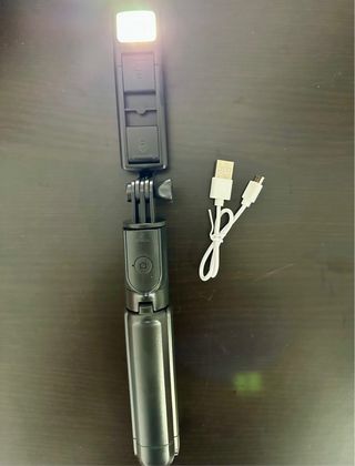 Palo selfie trípode extensible con luz