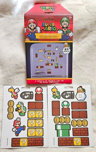Imanes Mario Bros 2 láminas 23 imanes 