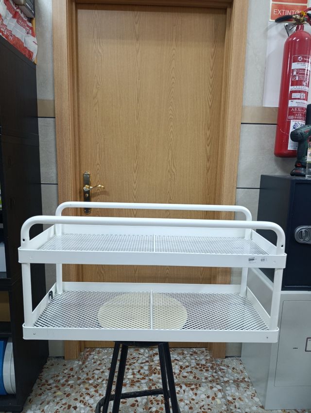 Estantería metálica blanca 2 baldas