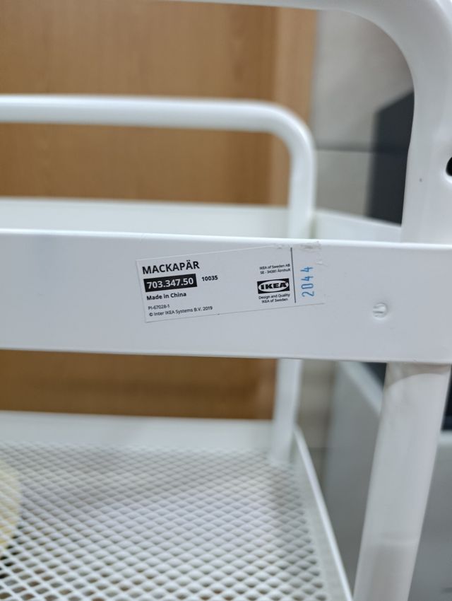 Estantería metálica blanca 2 baldas