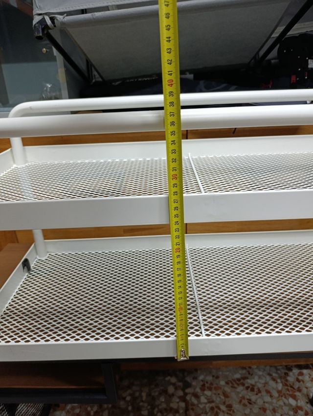 Estantería metálica blanca 2 baldas