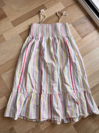 Vestido de tirantes a rayas pastel niña 9-10 años.