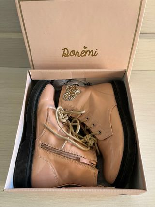 Botas niña rosa corazón brillantes T.32