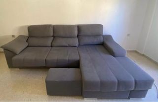 Sofá Chaiselongue arcón + Puff
