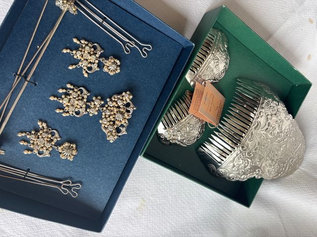 Conjunto Aderezo y Peinetas Plateadas