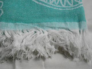Fular Playa/Piscina Teal y Blanco