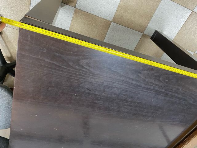 Mesa cuadrada madera oscura 100x76 cm