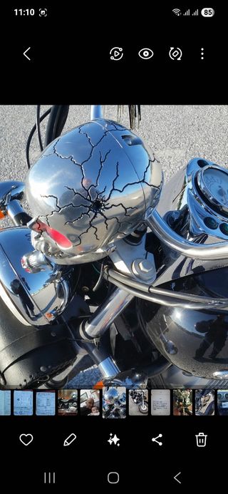 Faro moto custom skull