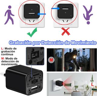 Mini Cámara Espía Cargador USB