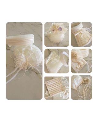 Conjunto ceremonia crudo
Limosnera y diadema