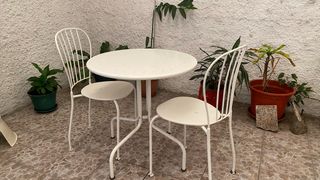 Conjunto Mesa e Cadeiras Metal Branco