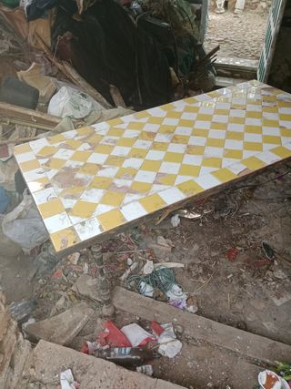 Mesa antigua forja tablero