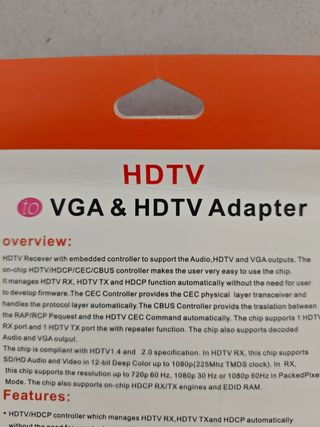 Adaptador HDTV a VGA y HDTV