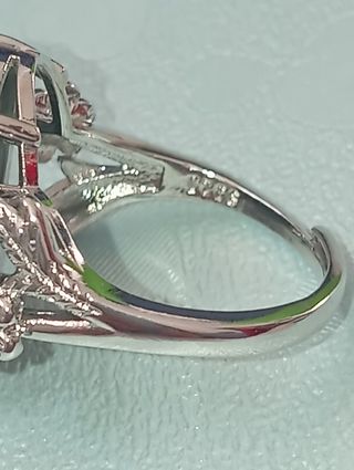 Anillo Plata 925 Ajustable Obsidiana Dorada