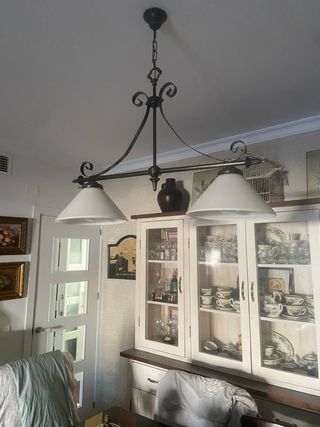 Lámpara de techo latón y cristal