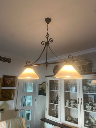 Lámpara de techo latón y cristal