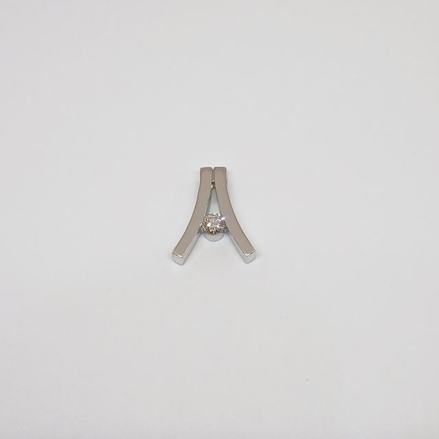 Colgante Oro Blanco Triángulo Brillante