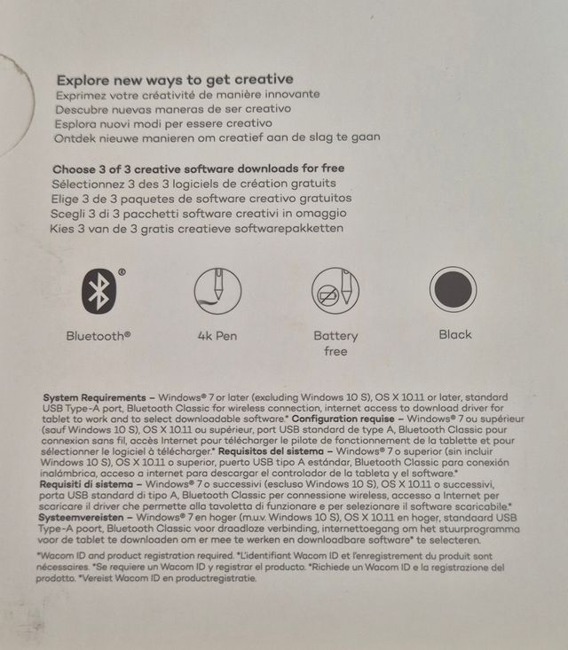 Tableta de dibujo Wacom Intuos. Nuevo