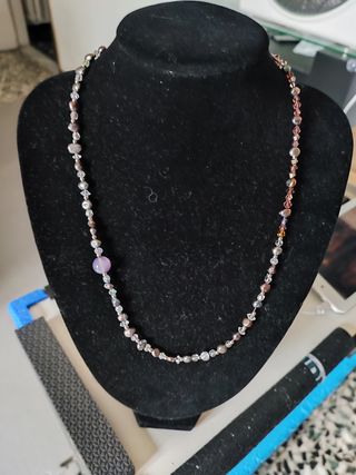 Collana di perle di fiume e cristalli