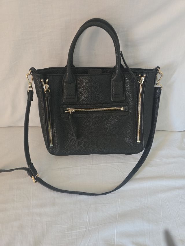 Borsa in pelle nera Mango