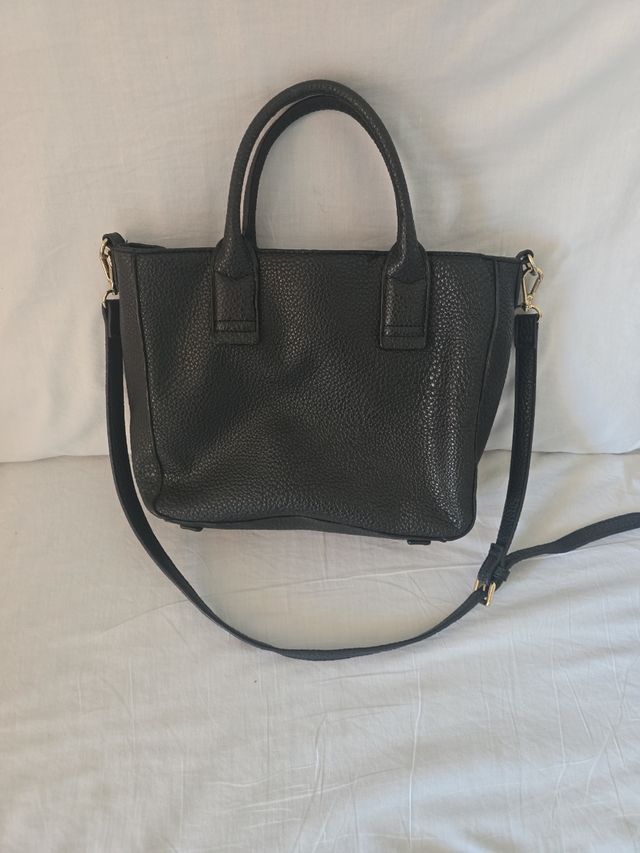 Borsa in pelle nera Mango